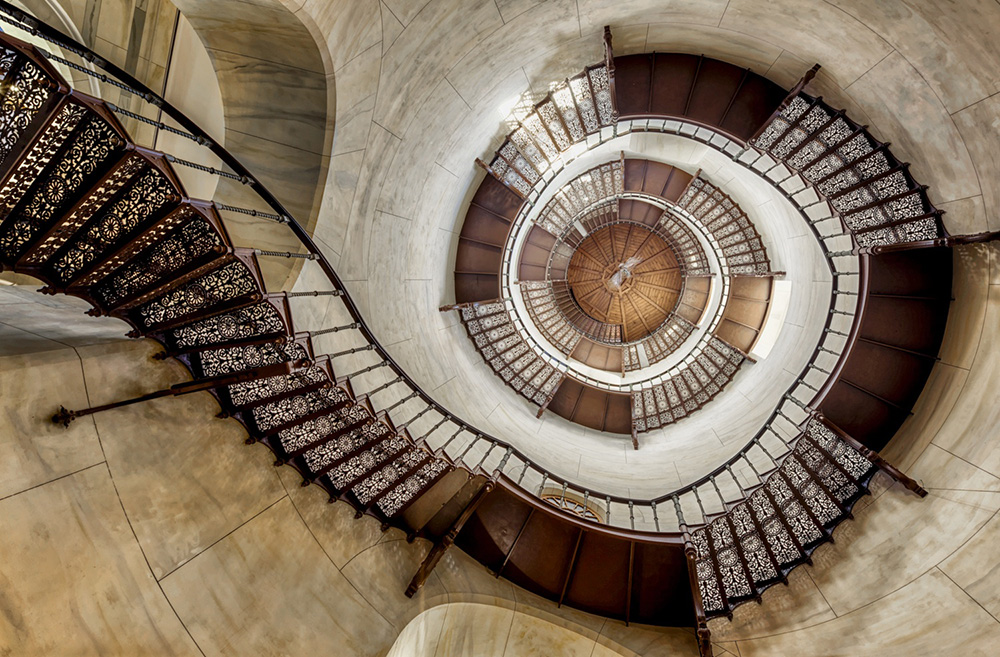 old staircase in tower