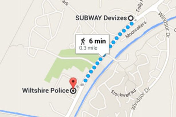PAY-Map-showing-the-distance-between-Wiltshire-Police-Headquarters-and-Subway