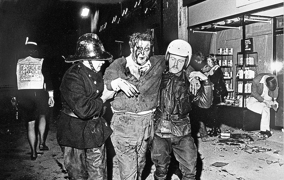 IRA pub bombings in Guidford, Surrey, UK in October 1974. Photograph by Terry Fincher. Copyright © The Fincher Files.2013