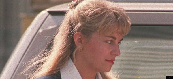 Karla Homolka leaves the family home in St. Catharines, Ont., Tuesday, July 6, 1993 for her manslaughter trial in the deaths of two southern Ontario schoolgirls. Homolka will not be charged in the death of her sister when shes released from prison, Ontario Attorney General Michael Bryant said Tuesday. (CP PHOTO/Frank Gunn)