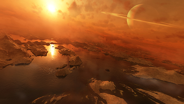 Titan boasts liquid hydrocarbon lakes at its north pole