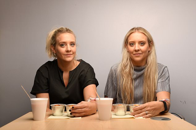 A TWINS STUDY BEING LEAD BY DR TIM SPECTRE ( GREEN T-SHIRT) AT ST THOMAS'S HOSPITAL IS LOOKING AT THE GUT BACTERIA OF TWINS LISA ( GREEN/DARK OUTFIT) AND ALANA McFARLANE OVER A PERIOD OF TIME, MONITORING THE DIFFERENT FOODS THEY EAT AND HOW IT EFFECTS THEIR BODIES.©RUSSELL SACH - 0771 882 6138