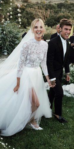 celebrity-wedding-dresses-high-neck-with-long-sleeves-lace-top-tulle-skirt-chiara-ferragni-250x500