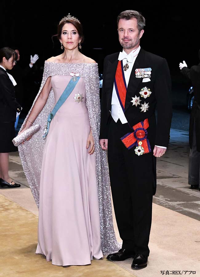 Mandatory Credit: Photo by Robin Utrecht/Shutterstock (10453394c) Crown Princess Mary and Crown Prince Frederik Imperial state banquet, Tokyo, Japan - 22 Oct 2019