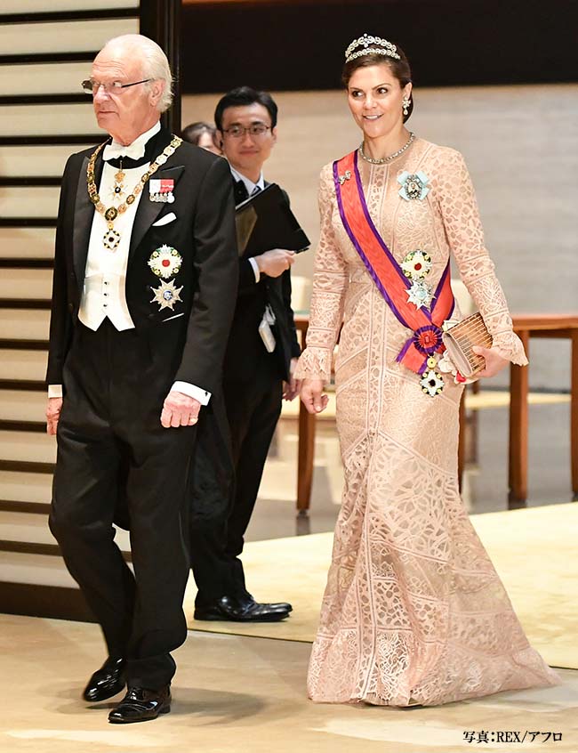 Mandatory Credit: Photo by Shutterstock (10452887co) King Carl Gustaf and Crown Princess Victoria Imperial state banquet, Tokyo, Japan - 22 Oct 2019