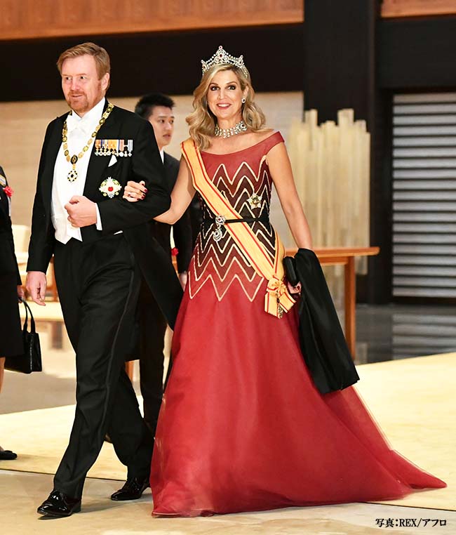 Mandatory Credit: Photo by Shutterstock (10452887cg) King Willem-Alexander and Queen Maxima Imperial state banquet, Tokyo, Japan - 22 Oct 2019