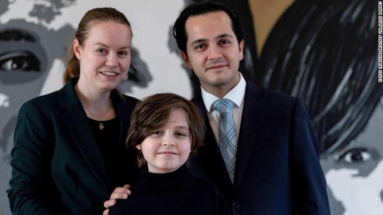 Belgian student Laurent Simons, 9 years old, poses with his parents Lydia and Alexander Simons during a photo session at his home on November 21, 2019 in Amsterdam. - Laurent Simons is studying electrical engineering at the Eindhoven University of Technology and is on course to finish his degree in December. (Photo by Kenzo TRIBOUILLARD / AFP) (Photo by KENZO TRIBOUILLARD/AFP via Getty Images)