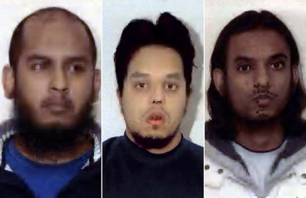 Undated handout photo issued by West Midlands Police of Shah Rahman, Mohibur Rahman, and Mohammed Chowdhury who have admitted various terror charges at Woolwich Crown Court