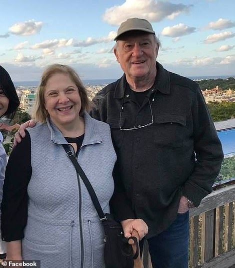 Another American couple on the Diamond Princess, novelist Gay Courter and her husband Philip (pictured together left), are in their 70s..jpg